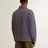 Giacca da uomo blu in cotone denim con trattamento effetto consumato Giacca da uomo blu in cotone denim con trattamento effetto consumato