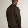 Giacca da uomo con zip in gabardine di lana nera