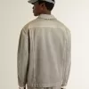 Giacca da uomo in denim grigio con borchie