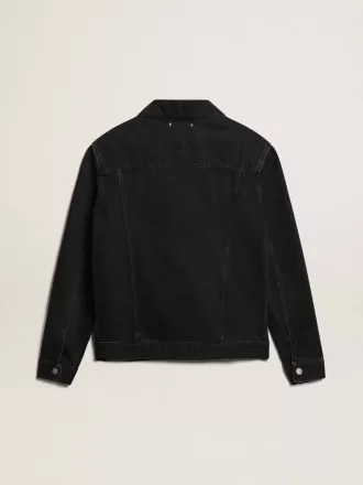 Giacca da uomo in denim nero monolavaggio