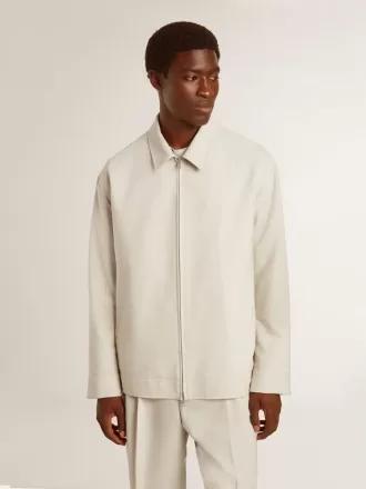 Giacca da uomo in misto lana color cachi