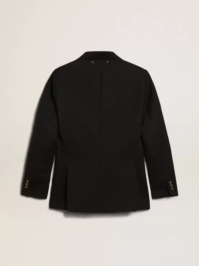 Giacca doppiopetto da donna blu scuro Giacca doppiopetto da donna blu scuro