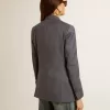 Giacca doppiopetto da donna in azzurro