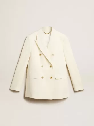 Giacca doppiopetto da donna in bianco invecchiato
