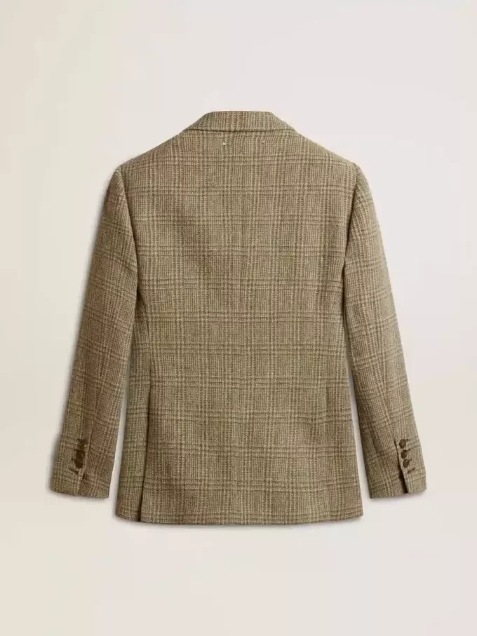 Giacca doppiopetto da donna in lana Shetland