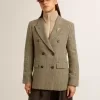 Giacca doppiopetto da donna in lana Shetland
