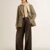 Giacca doppiopetto da donna in lana Shetland