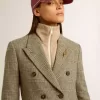 Giacca doppiopetto da donna in lana Shetland