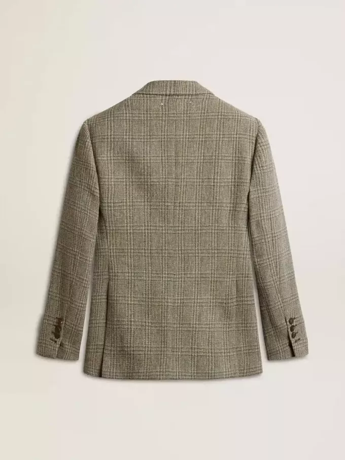 Giacca doppiopetto da donna in lana Shetland