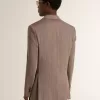 Giacca doppiopetto da uomo in misto lana beige a zig zag Giacca doppiopetto da uomo in misto lana beige a zig zag