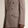 Giacca doppiopetto da uomo in misto lana beige a zig zag Giacca doppiopetto da uomo in misto lana beige a zig zag
