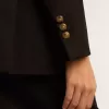Giacca doppiopetto nera da donna