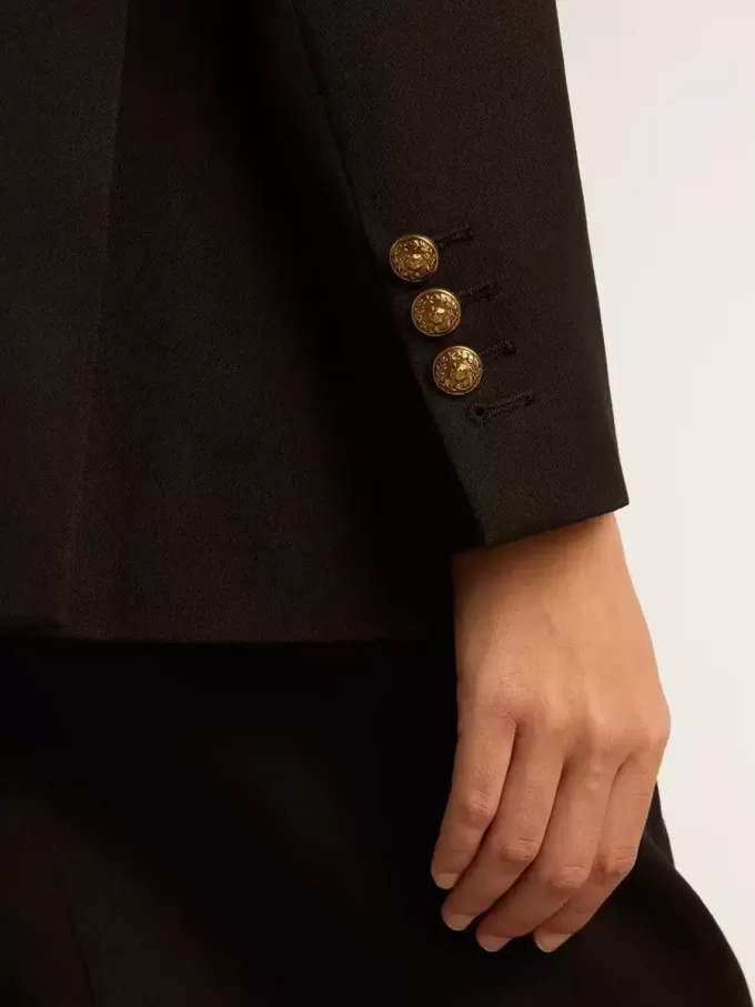 Giacca doppiopetto nera da donna