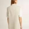 Giacca gilet da donna in misto lana color cachi Giacca gilet da donna in misto lana color cachi