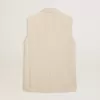 Giacca gilet da donna in misto lana color cachi Giacca gilet da donna in misto lana color cachi