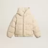 Giacca imbottita in ecopiuma con chiusura zip e cappuccio