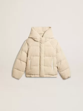 Giacca imbottita in ecopiuma con chiusura zip e cappuccio