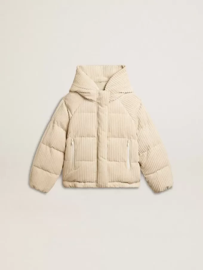 Giacca imbottita in ecopiuma con chiusura zip e cappuccio
