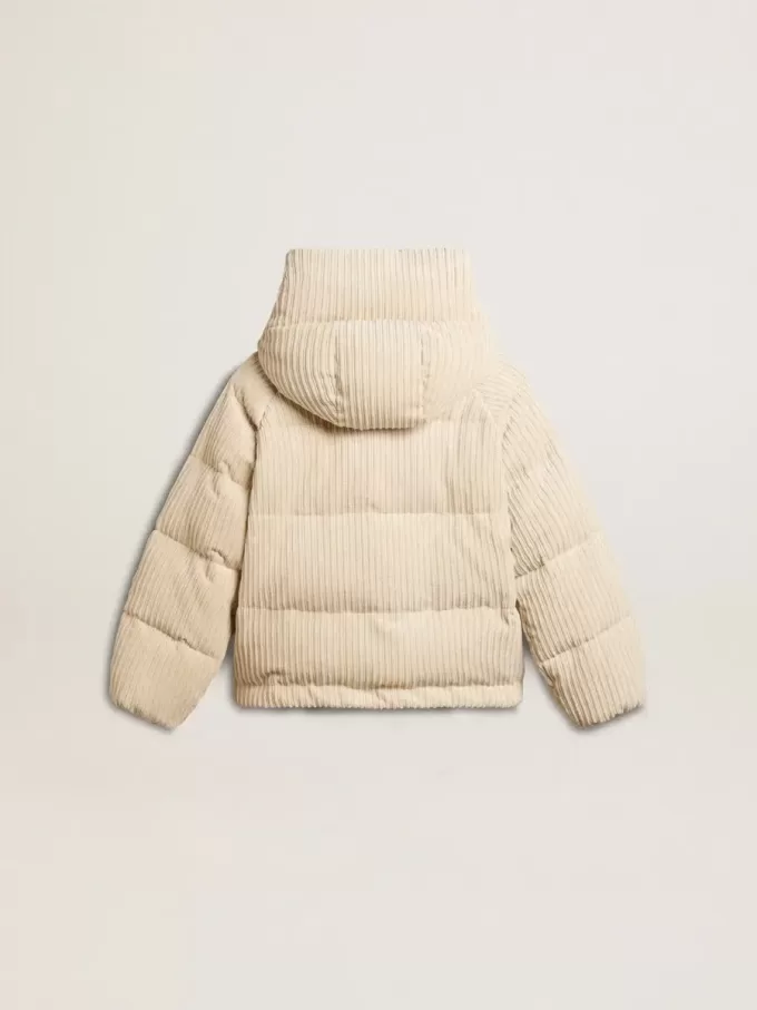 Giacca imbottita in ecopiuma con chiusura zip e cappuccio