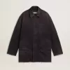 Giacca in denim da uomo con dettagli consumati e collo in pelle Giacca in denim da uomo con dettagli consumati e collo in pelle