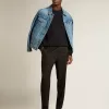 Giacca in denim da uomo con lavaggio medio Giacca in denim da uomo con lavaggio medio