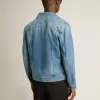 Giacca in denim da uomo con lavaggio medio Giacca in denim da uomo con lavaggio medio