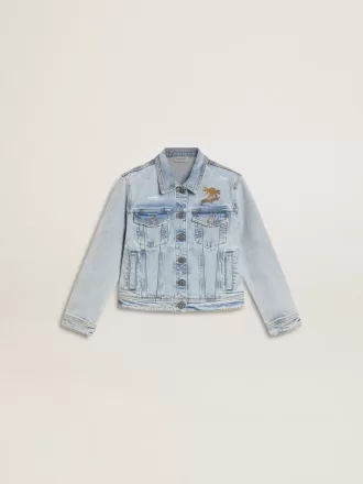 Giacca leggera in denim con ricami