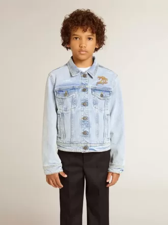 Giacca leggera in denim con ricami