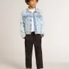 Giacca leggera in denim con ricami Giacca leggera in denim con ricami