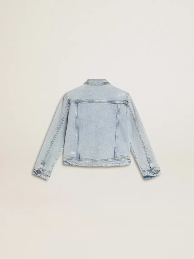 Giacca leggera in denim con ricami Giacca leggera in denim con ricami