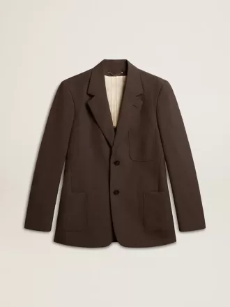 Giacca sartoriale da uomo in lana vergine grigio antracite