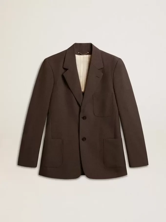 Giacca sartoriale da uomo in lana vergine grigio antracite Giacca sartoriale da uomo in lana vergine grigio antracite
