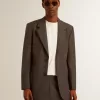 Giacca sartoriale da uomo in lana vergine grigio antracite Giacca sartoriale da uomo in lana vergine grigio antracite