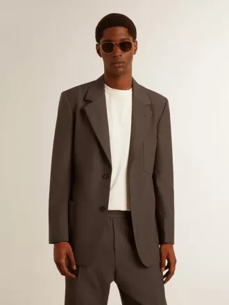 Giacca sartoriale da uomo in lana vergine grigio antracite