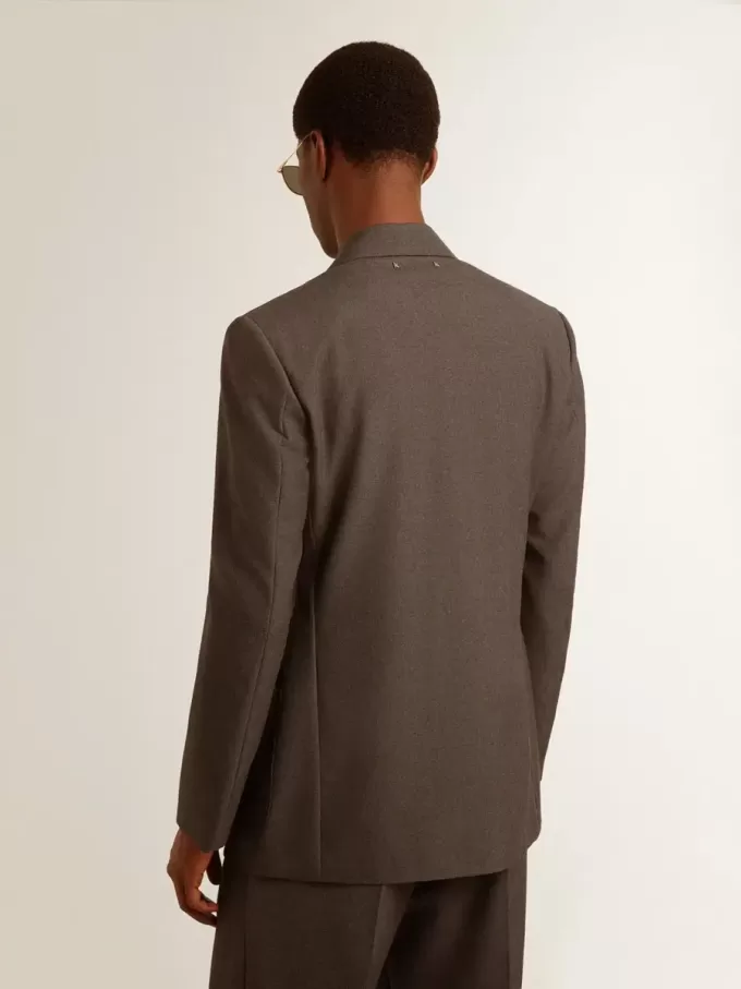 Giacca sartoriale da uomo in lana vergine grigio antracite Giacca sartoriale da uomo in lana vergine grigio antracite