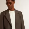 Giacca sartoriale da uomo in lana vergine grigio antracite Giacca sartoriale da uomo in lana vergine grigio antracite