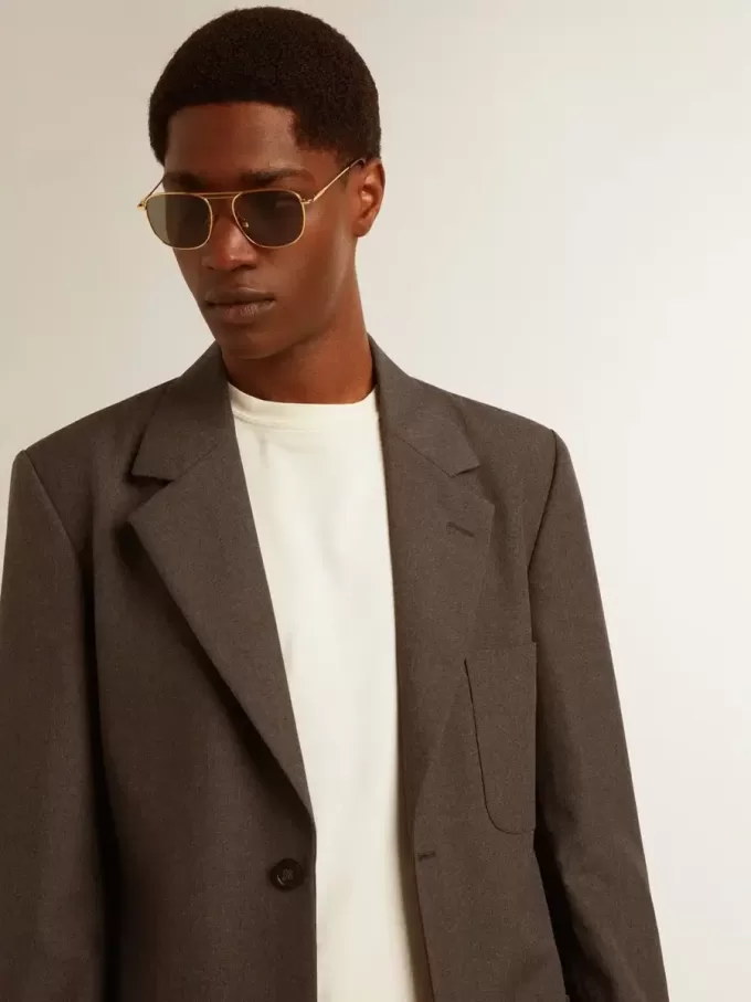 Giacca sartoriale da uomo in lana vergine grigio antracite Giacca sartoriale da uomo in lana vergine grigio antracite