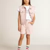 Gilet in denim rosa da bambina
