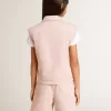 Gilet in denim rosa da bambina