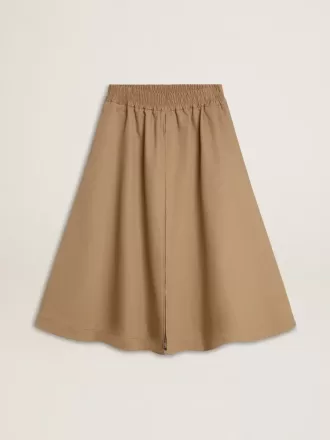 Gonna a ruota beige da donna