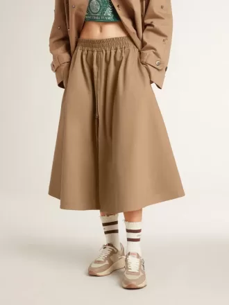 Gonna a ruota beige da donna
