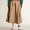 Gonna a ruota beige da donna