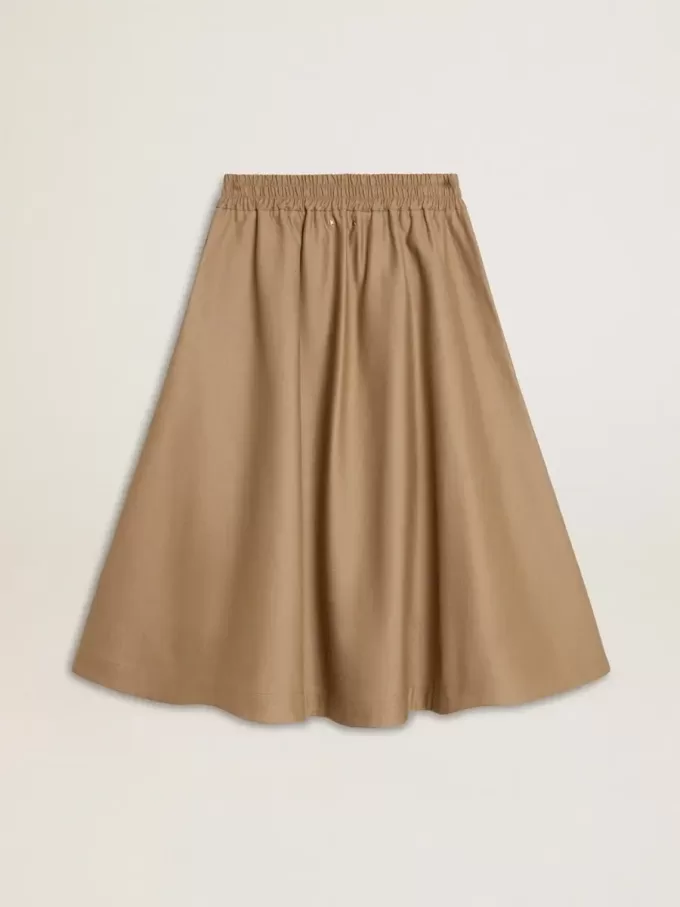 Gonna a ruota beige da donna