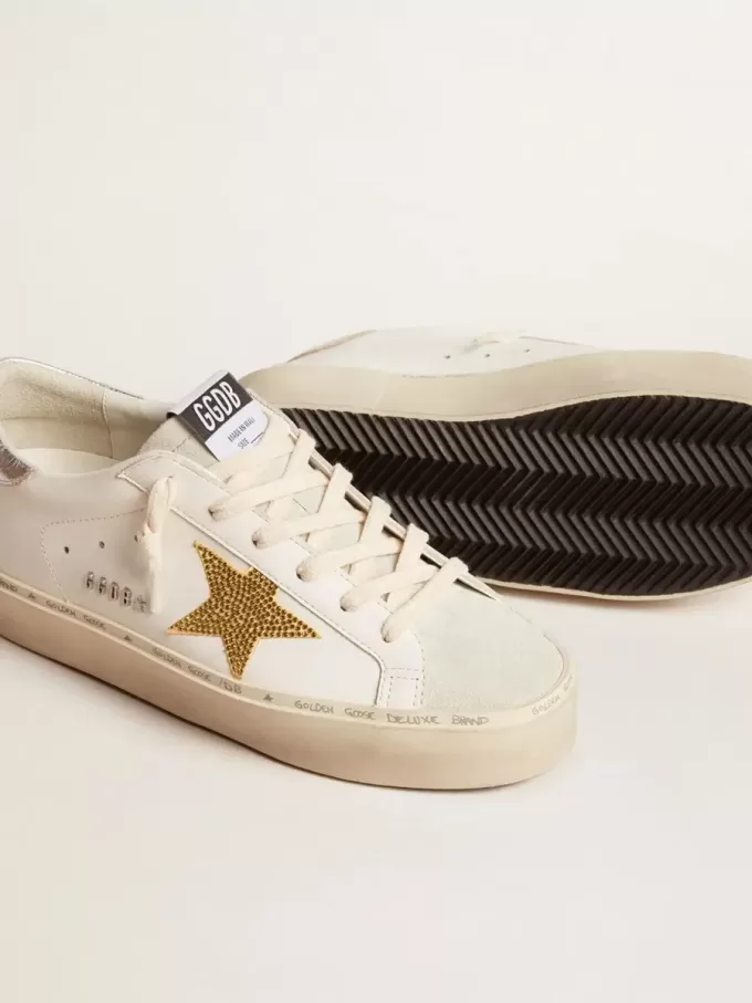Hi Star con stella in cristallo Swarovski e linguetta sul tallone in pelle argentata Hi Star con stella in cristallo Swarovski e linguetta sul tallone in pelle argentata