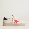 Hi Star con stella in pelle fucsia e tallone blu glitterato