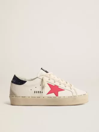 Hi Star con stella in pelle fucsia e tallone blu glitterato
