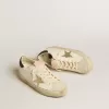 Hi Star con stella in pelle metallizzata platino e tallone glitterato