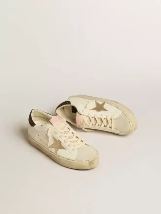 Hi Star con stella in pelle metallizzata platino e tallone glitterato