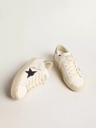 Hi Star da donna con stella blu glitterata e linguetta sul tallone con glitter platino