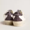 Hi Star da donna con stella glitterata argento e linguetta sul tallone glitterata rosso rubino
